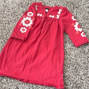 Tea Collection Pink Dress with White Floral Accents